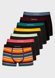 Organic-Cotton 'Artist Stripe' Mixed Boxer Briefs Seven Pack