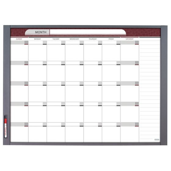 Quartet InView Custom Whiteboard, Total Erase, 47 1/2" x 35", Graphite