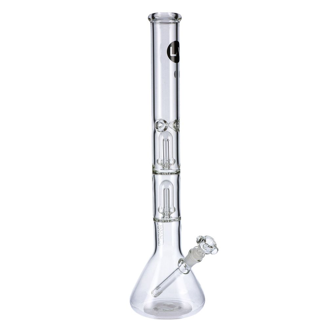 LA Pipes Beaker Ice Bong with Double Showerhead Percolator | 20 Inch