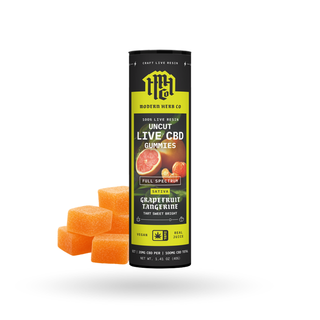 CBD Live Resin Gummies: Grapefruit Tangerine (Sativa) - 5ct