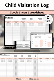 Child Custody Visitation Log Google Sheets Spreadsheet
