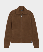 Cashmere Waffle Full-Zip Sweater Jacket