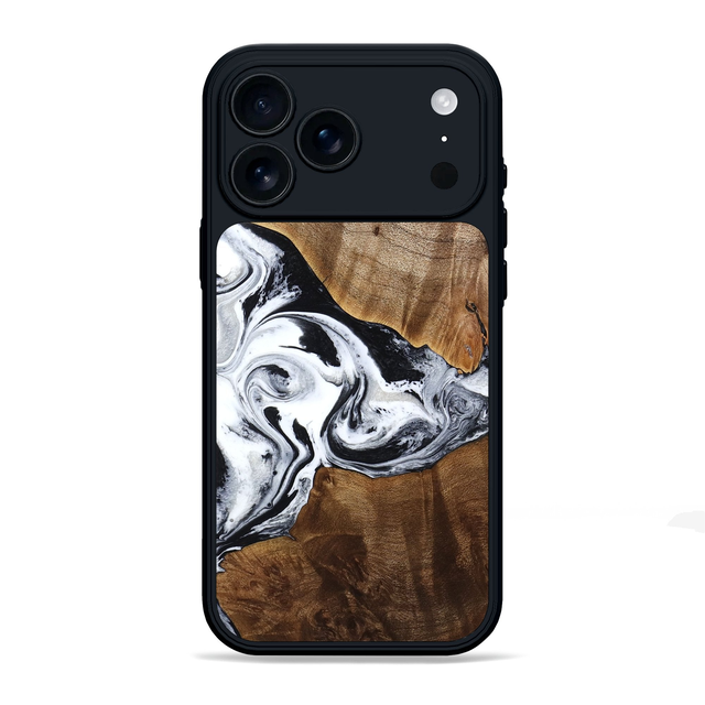 iPhone 17 Pro Max Wood Phone Case - Shanon (Black & White, 772070)