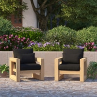 Benson™ Set of 2 Sunbrella® Outdoor Club Chairs - Canvas Black FREE SHIPPING