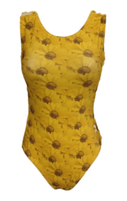 Sunflower Fields Gymnastics Leotard - Foxy's Girls Leotard, USA Made