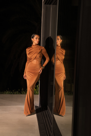 Copper Ultra High Waist Maxi Skirt