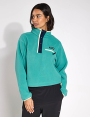 Helvetia II Cropped Sherpa Half Snap Fleece - Teal