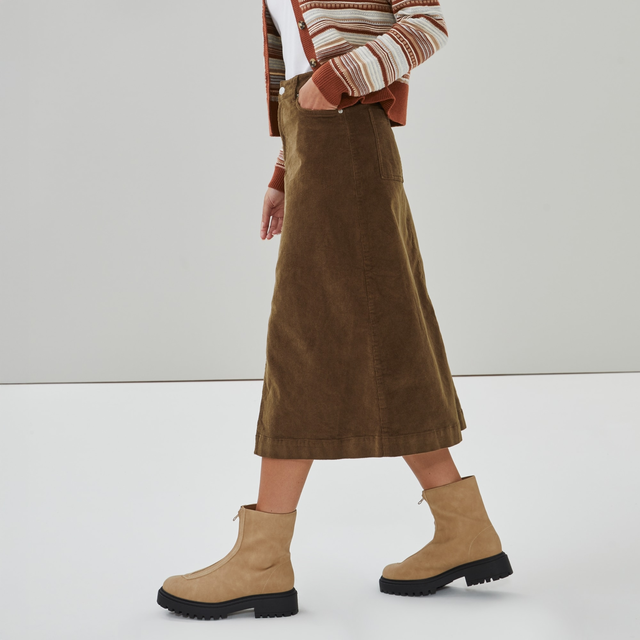 Corduroy Midi Skirt