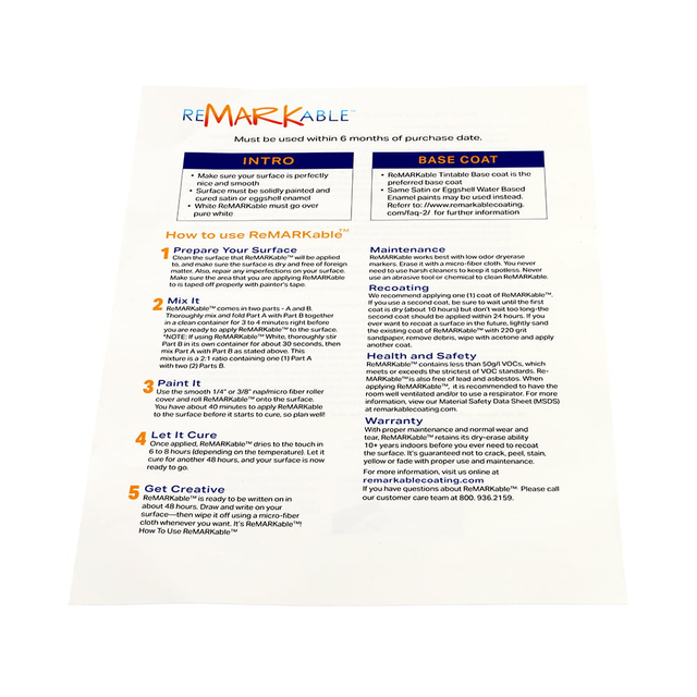 Whiteboard Paint - 35 Square Foot Kit (White)