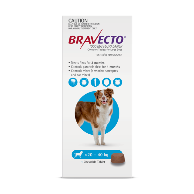 Bravecto Chewables Dog Large 44 - 88lbs Blue