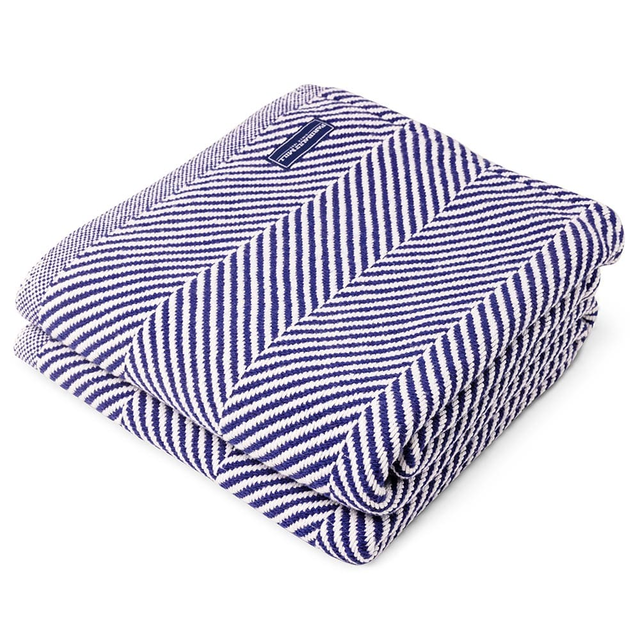 Monhegan Cotton Throw Without Fringe - Navy