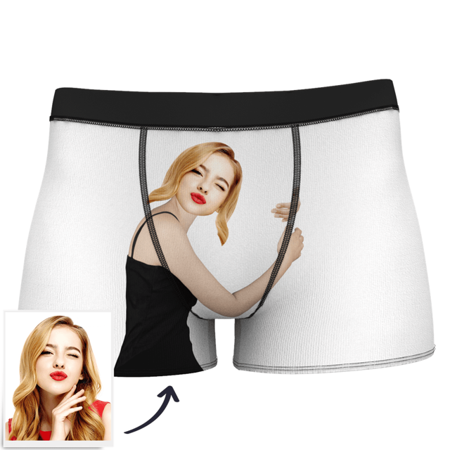 Funny Christmas Gift For Him Men's Custom Face On Body Boxer Shorts