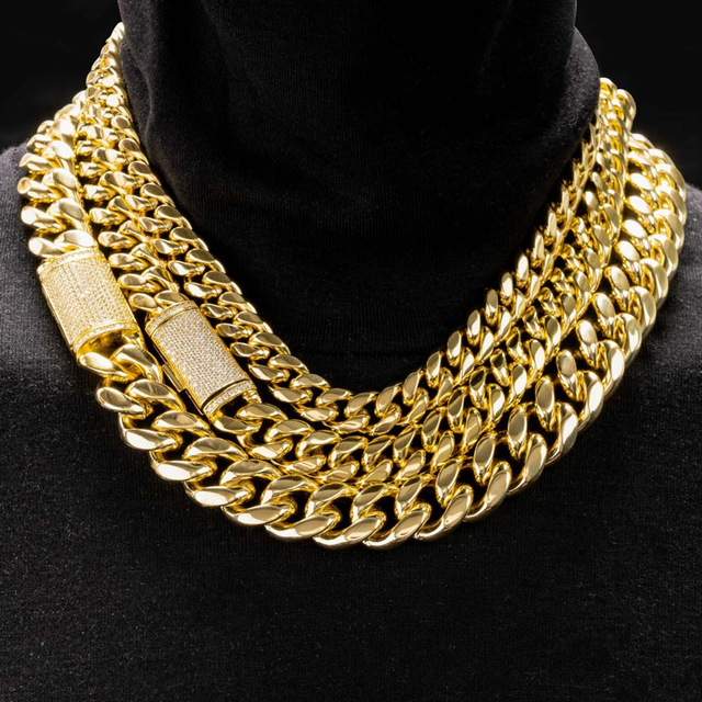 VVS Moissanite Miami Cuban Chain Steel / .925 Silver