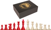 Standard Club Plastic Chess Set Red & Ivory Pieces with Box - 3.75" King