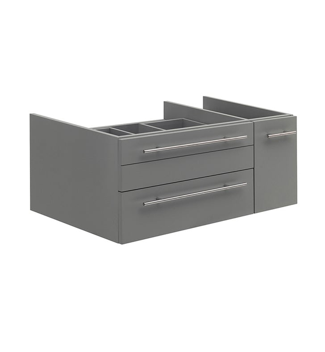 Fresca FCB6136GR-VSL-L Lucera 36" Gray Floating Vessel Sink Modern Bathroom Vanity - Left Version