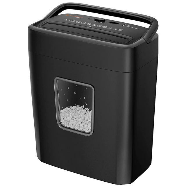 Bonsaii 6-Sheet Micro-Cut Paper Shredder for Home Office Use, Credit Cards Small Home Shredder with Portable Handle (C261-D)
