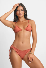 Emma Frilled Triangle Top / Spice Eyelet FINAL SALE