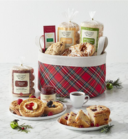 Red Plaid Bakery Basket