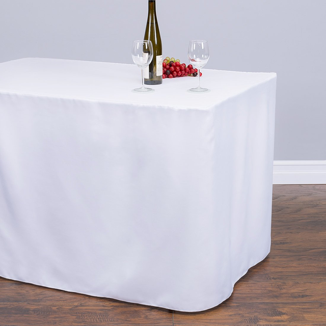 4 ft. Fitted Polyester Tablecloth (7 Colors)