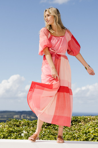 Twirl Worthy Cotton Maxi Dress--BOHO-1134