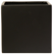 Urban Trends Collection 10951 Ceramic Square Pot, Matte Black - Small