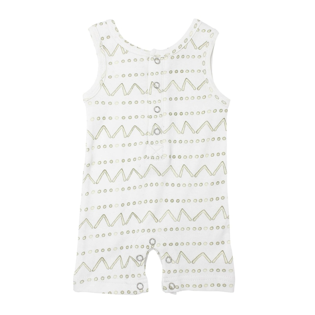 Kids' Organic Sleeveless Romper in Sage Mountains