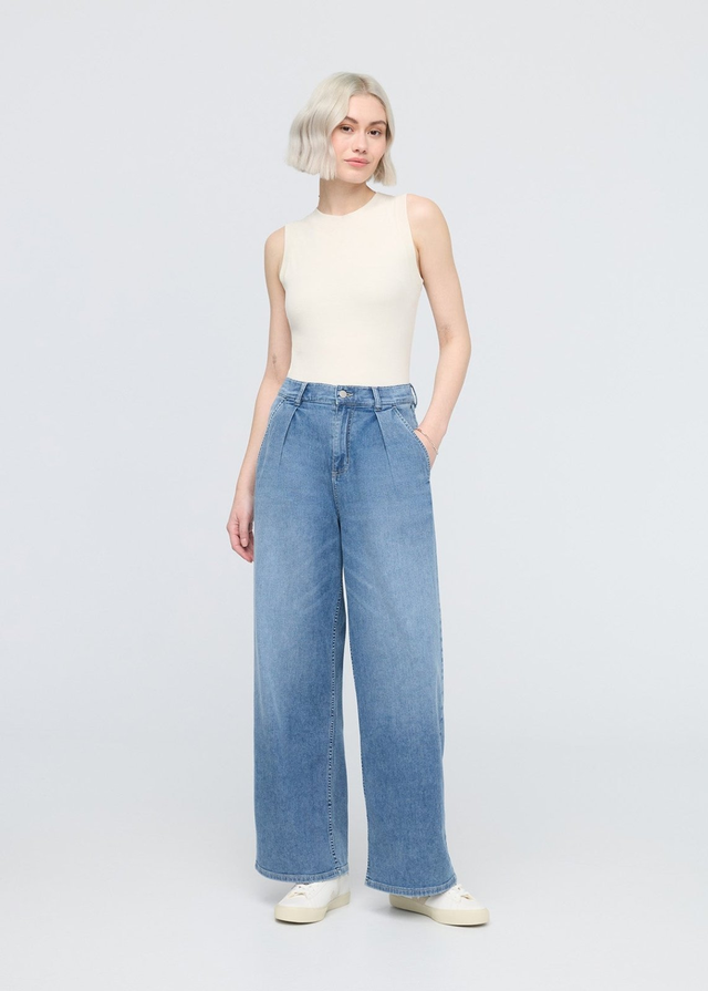 Performance Denim Lite Pleated Pant - Slate Indigo
