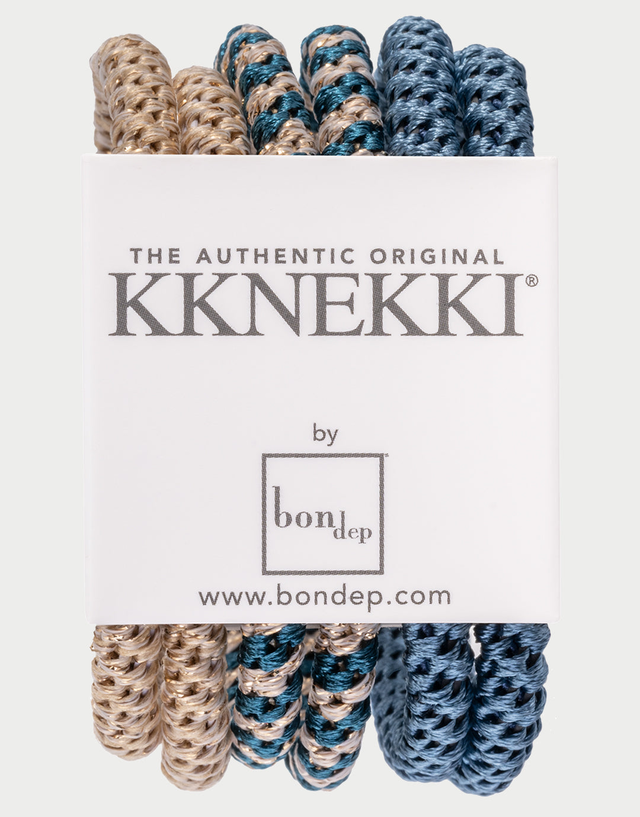 Slim Hair Tie Bundle - Teal and Gold