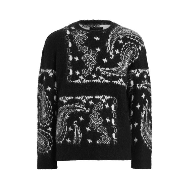 AllSaints Bandana Paisley Jacquard Brushed Jumper