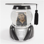 Engraved Graduation Cap Photo Snow Globe