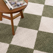Arilla Green Washable Diamond Area Rug