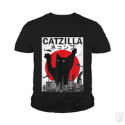 Vintage Catzilla Japanese Sunset Style  Kids Shirt