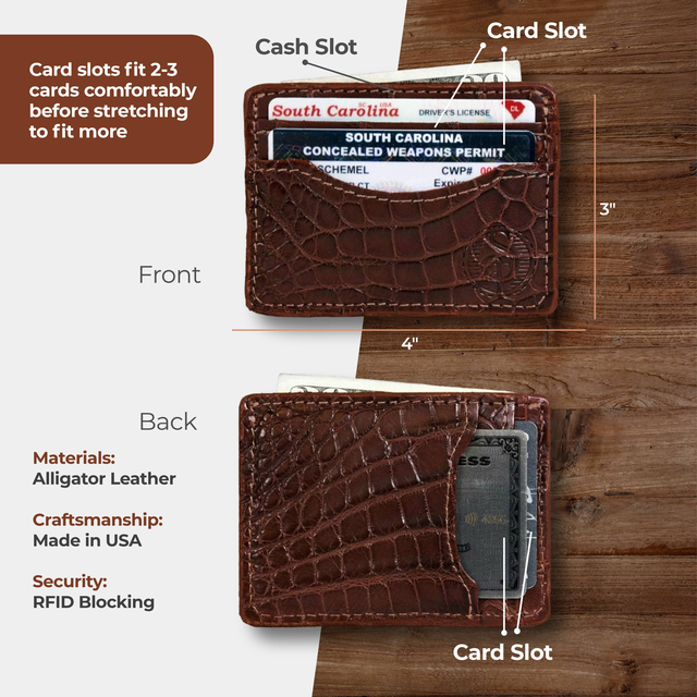 Alligator Skin Card Holder Wallet
