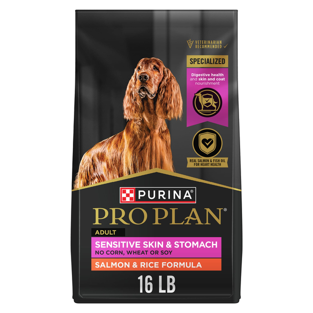 Purina Pro Plan Sensitive Skin and Stomach Salmon & Rice Formula Dry Dog Food, 16 lbs.