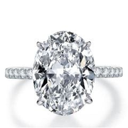 Italo Classic Oval Created White Sapphire Engagement Ring