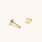 Classic Heart Push Pin Flat Back Earring