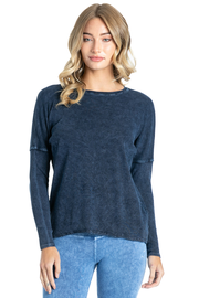 Long Sleeve Float Hem Ribbed Tee