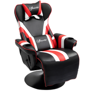 Vinsetto Gaming Chair, Racing Style Computer Recliner with Lumbar Support, Footrest and Cup Holder, Black/White/Red