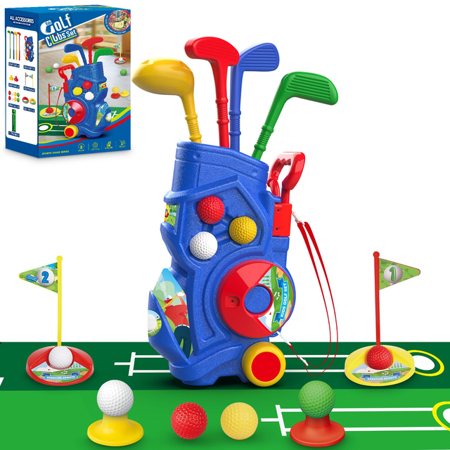 Letapapa Toddler Golf Set, Upgraded Kids Golf Clubs with Putting Mat, Toys for Boys 3 4 5+ Years Old, Indoor Outdoor Sports Golf Toys wit