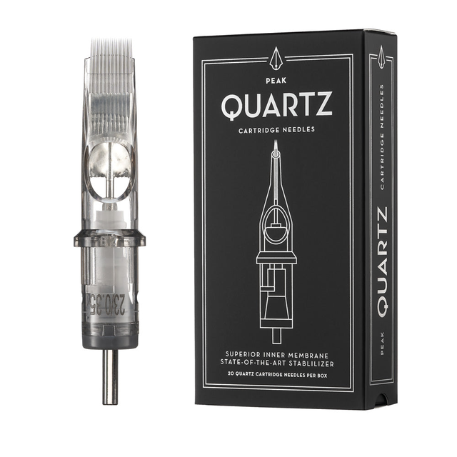 Peak Quartz Needle Cartridges — #12 Mag Shaders Medium Taper — Box of 20