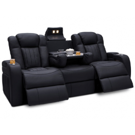 Seatcraft Cavalry Sofa Italian Leather, Powered Headrest & Lumbar, Power Recline