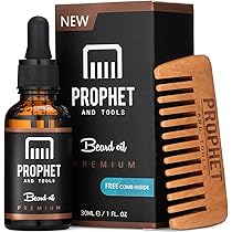 Premium Unscented Beard Oil & Comb Set - Thickens and Softens Beard, Relieves Itch & Dry Skin, 100% Natural, Fast-Absorbing Formula - Perfect for Beard Growth & Grooming - 1 oz