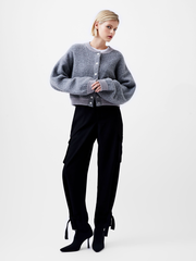 French Connection Grey Melissa Knit Bomber Jacket