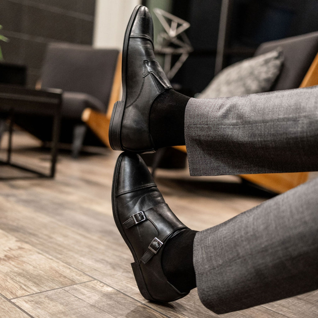 Black Solid - A Black Solid Men's Dress Sock
