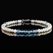 Aquamarine - Pearl Bracelet 7.5 carat (4-5.5mm)