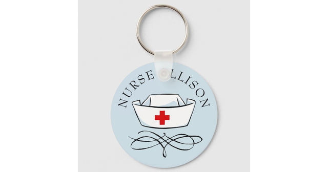 Nurse Cap Add Name Keychain