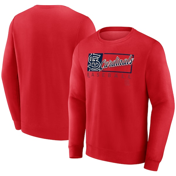 Men's St. Louis Cardinals Fanatics Red Focus Fleece Pullover Sweatshirt