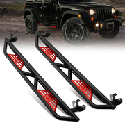 Jeep Wrangler JKU 4 Door Black Carbon Steel Side Steps & Running Boards (2PCS)