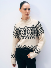 Merino Fair Isle Standneck | Ivory Combo