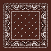 Dark Brown Paisley Bandana Imported 100% Cotton 22X22 Inches 12 Pieces